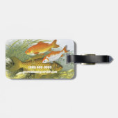 goudvis Koi vis, mariene aquatisch Zee leven Bagagelabel (Achterkant horizontaal)