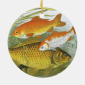 goudvis Koi vis, mariene aquatisch Zee leven Keramisch Ornament (Achterkant)
