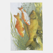 goudvis Koi vis, mariene aquatisch Zee leven Theedoek (Verticaal)