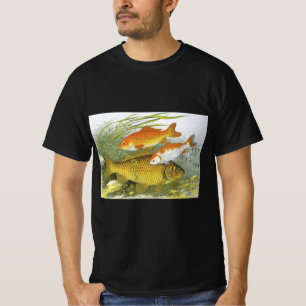Goudvis Koi Vis, Vintage Mariene Aquatische Zeelev T-shirt