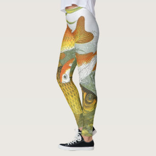 Goudvis Koi Vissen, Vintage Mariene Aquatische Zee Leggings