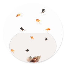 Goudvis Kom Stickerstickers
