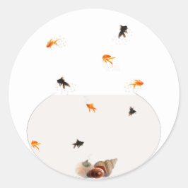 Goudvis Kom Stickerstickers Ronde Sticker