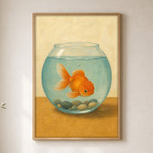 Goudvis Kom Waterverf Whimsical Kunst Poster