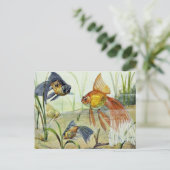 goudvis kunst briefkaart (Staand voorkant)