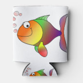 goudvis lachende cartoon blikjeskoeler (Voorkant)