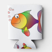 goudvis lachende cartoon blikjeskoeler (Achterkant)