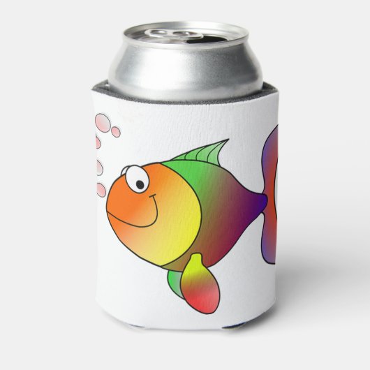 goudvis lachende cartoon blikjeskoeler (Blikje Achterkant)