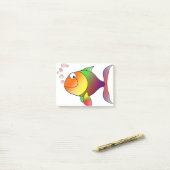 goudvis lachende cartoon post-it® notes (Op bureau)