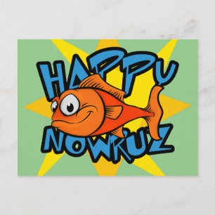 Goudvis Lachende Zon Perzisch Nieuwjaar Nowruz Feestdagenkaart