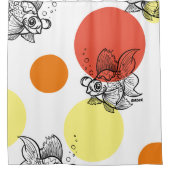 goudvis met borrelende ogen douchegordijn (Voorkant)