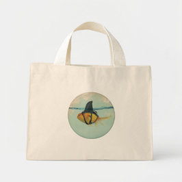 Goudvis met een haaienstaart mini tote bag