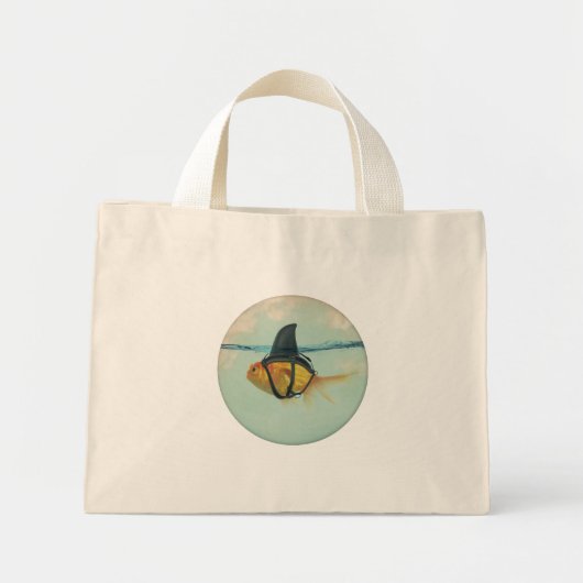 Goudvis met een haaienstaart mini tote bag (Voorkant)