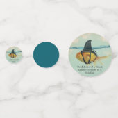 Goudvis met een haaienvin Confetti (Achterkanten)