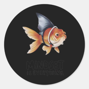 Goudvis met haaienvin Mindset S Sticker