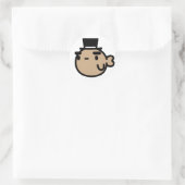 Goudvis met hoge hoed ronde sticker (Tas)