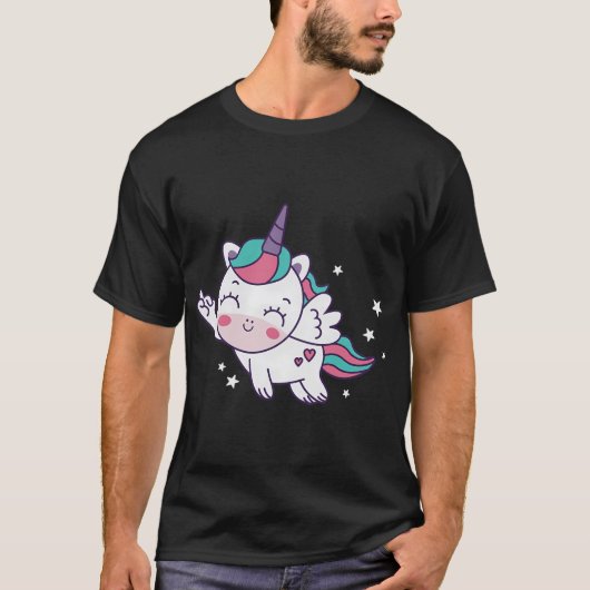 Goudvis met selfie stick. t-shirt (Voorkant)