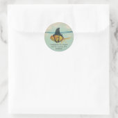 Goudvis met Shark Fin Confetti Ronde Sticker (Tas)