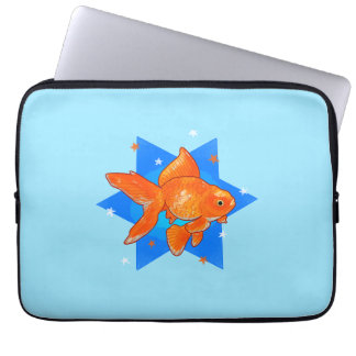 Goudvis met sterren laptop sleeve