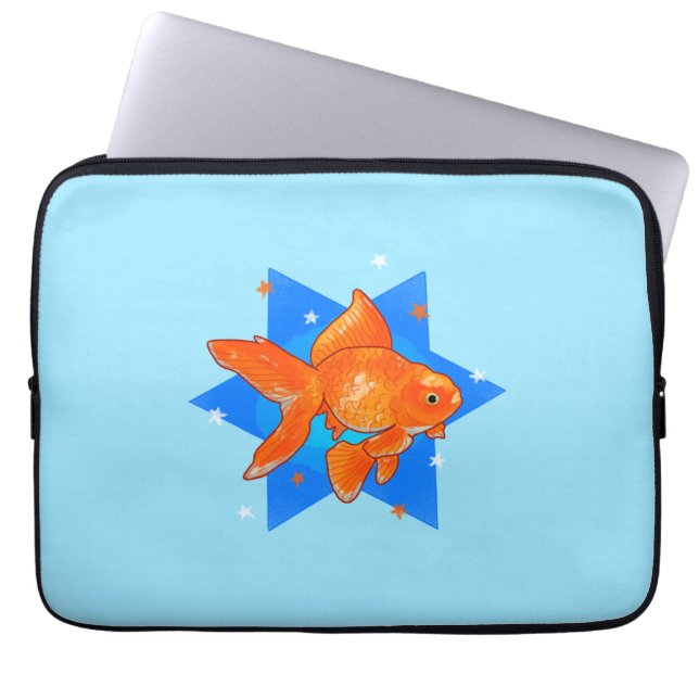 Goudvis met sterren laptop sleeve (Voorkant)