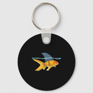 Goudvis met vinhaai Funny Fi-shirt Sleutelhanger