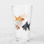 Goudvis Mooie Vissen Grappig Glas (Achterkant)