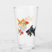 Goudvis Mooie Vissen Grappig Glas (Voorkant)