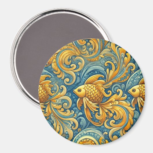 Goudvis, ontwerp magneet (Voorkant / Achterkant)