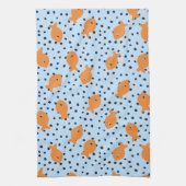 Goudvis ontwerp oranje en blauw theedoek (Verticaal)