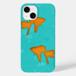 Goudvis oranje silhouettes in turkooiswater Case-Mate iPhone 14 hoesje