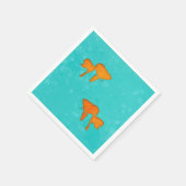 Goudvis oranje silhouettes in turkooiswater servet (Hoek)