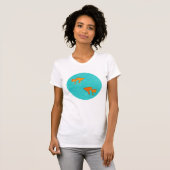 Goudvis oranje silhouettes in turkooiswater t-shirt (Voorkant volledig)
