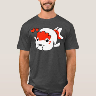 goudvis ranchu leeuwenkop rood en wit t-shirt