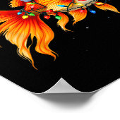 Goudvis Santa Hat Lights Kerst Schattige Xmas Paja Poster (Hoek)