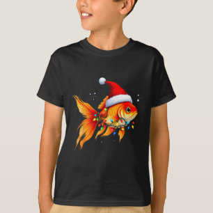 Goudvis Santa Hat Lights Kerst Schattige Xmas Paja T-shirt