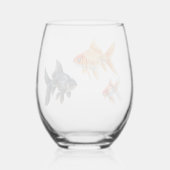 Goudvis Schattige Vis Grappig Wijnglas Zonder Voet (Achterkant)