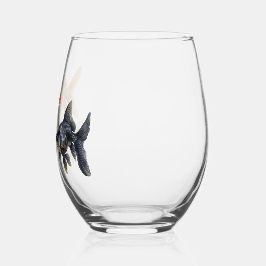 Goudvis Schattige Vis Grappig Wijnglas Zonder Voet (Links)