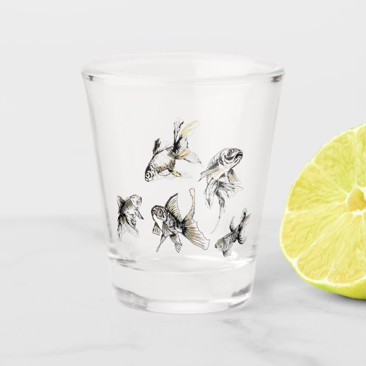 Goudvis - Schilderen Shot Glas (Voorkant)