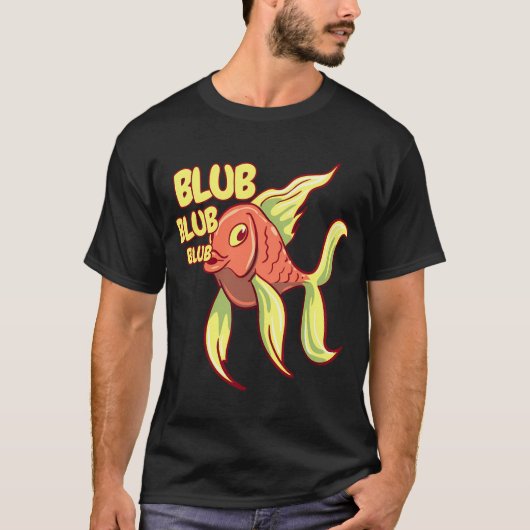 Goudvis sticker kunst, ontwerp t-shirt (Voorkant)