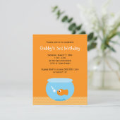 Goudvis Thema Sinaasappel Blue Kids Verjaardag Kaart (Staand voorkant)