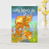 Goudvis Vaderdag Kaart - Goudvis Kaart voor vet (Gele Bloem)