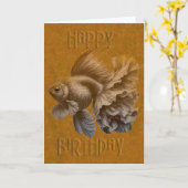 Goudvis - verjaardag kaart (Gele Bloem)