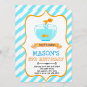 Goudvis verjaardagsfeest uitnodiging (Voorkant / Achterkant)