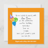 Goudvis verjaardagsfeestje kaart (Achterkant)