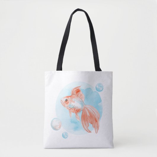 Goudvis. Waterverf Tote Bag (Voorkant)
