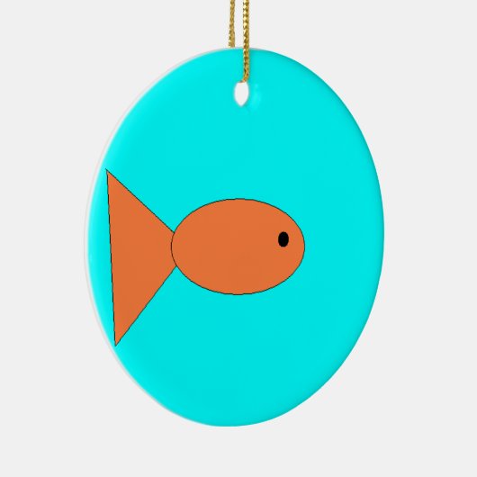 goudvis zwemt in de oceaan , kunst voor kinderen : keramisch ornament (Rechts)