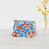 goudvisgevouwen Wenskaart Kaart (Gele Bloem)