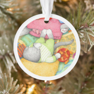 Goudviskrakers KitTY Acryl Ronde Kerstbal Ornament