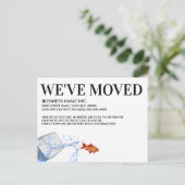 Goudvissen die van glas springen, verhuisden naar aankondigingskaart (Staand voorkant)