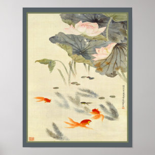 Goudvissen in Lotus Pond Chinees Poster